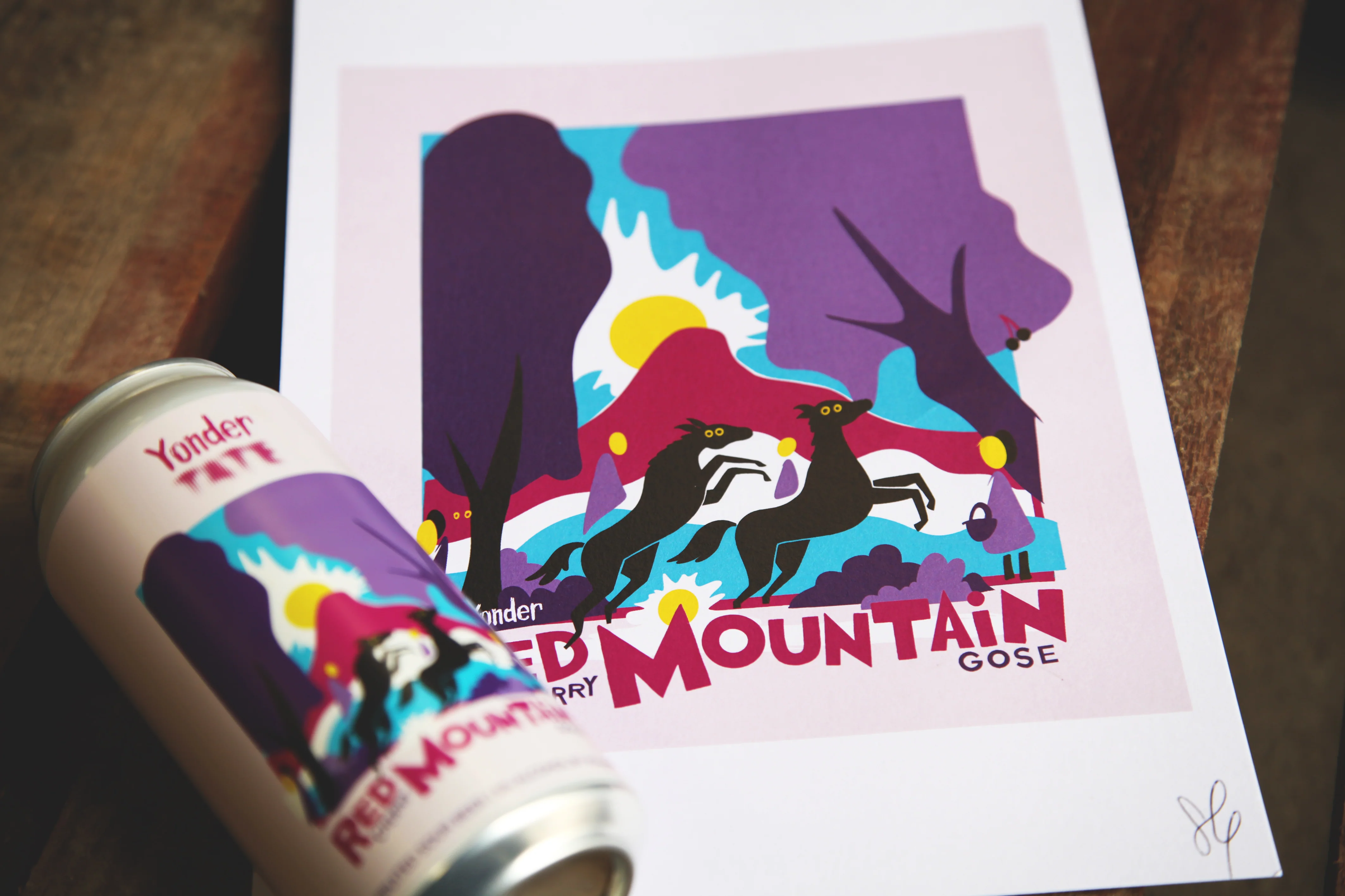 Red Cherry Mountain Gose (with Tate Modern) - 440ml can + Limited Edition Signed A4 Print - Image 3
